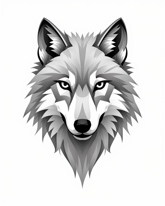 minimalist geometric wolf symbolism