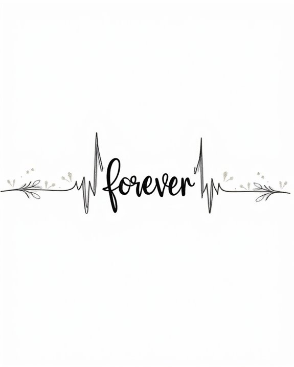 minimalist heartbeat tattoo design