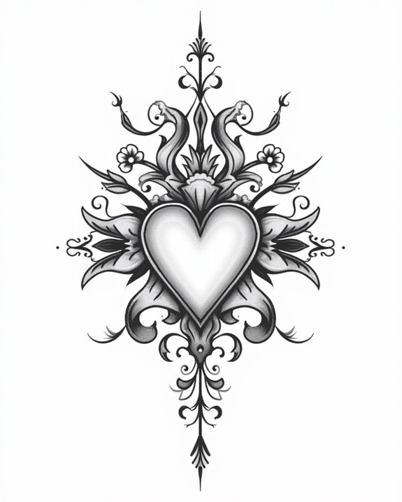 minimalist intentional heart tattoos