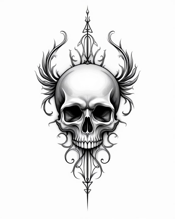 minimalist intricate skull elegance