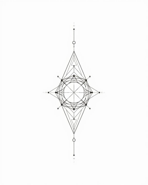 minimalist line dot tattoos