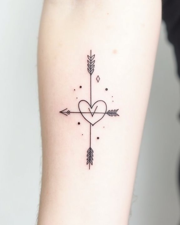 minimalist love arrow tattoos