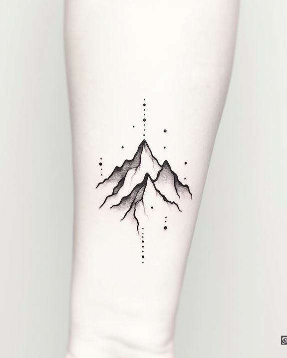 minimalist mountain dot artwork