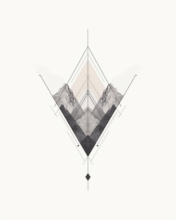 minimalist mountain landscape tattoos