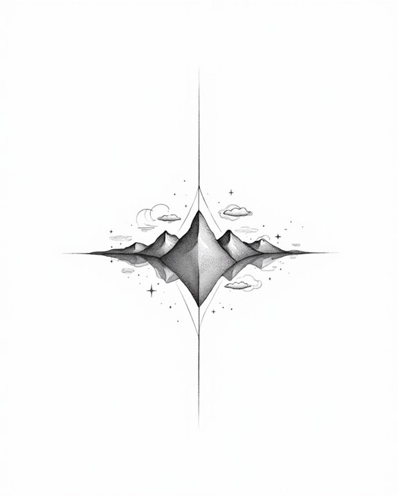 minimalist mountain line tattoo