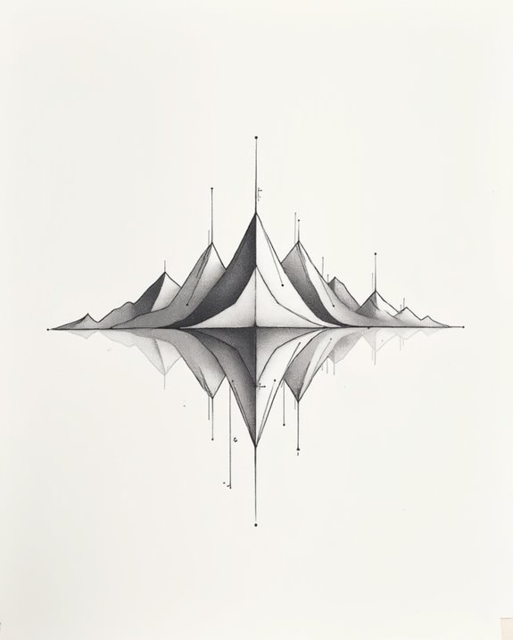 minimalist mountain range symbol