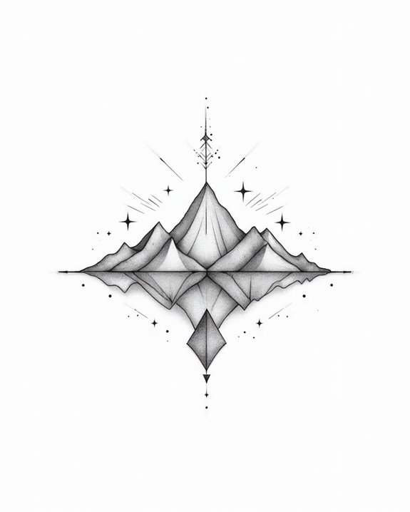 minimalist mountain silhouette tattoo