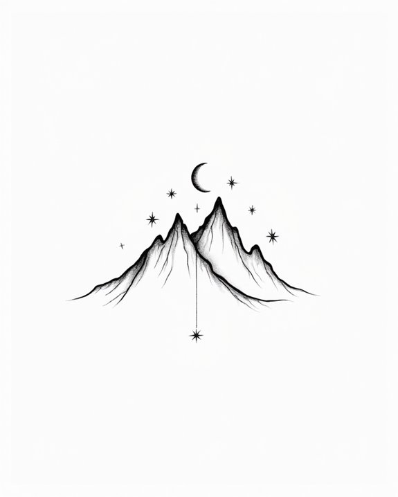 minimalist mountain tattoo design