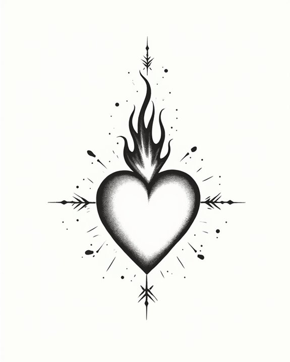 minimalist passionate flame symbol