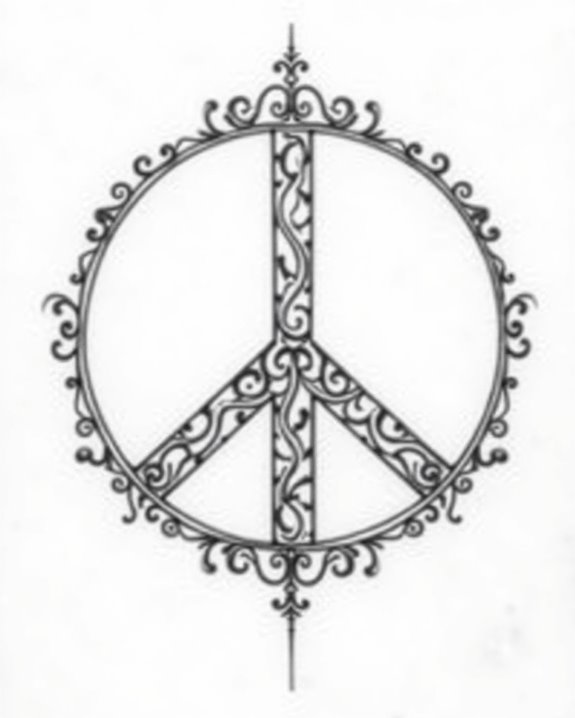 minimalist peace sign tattoo