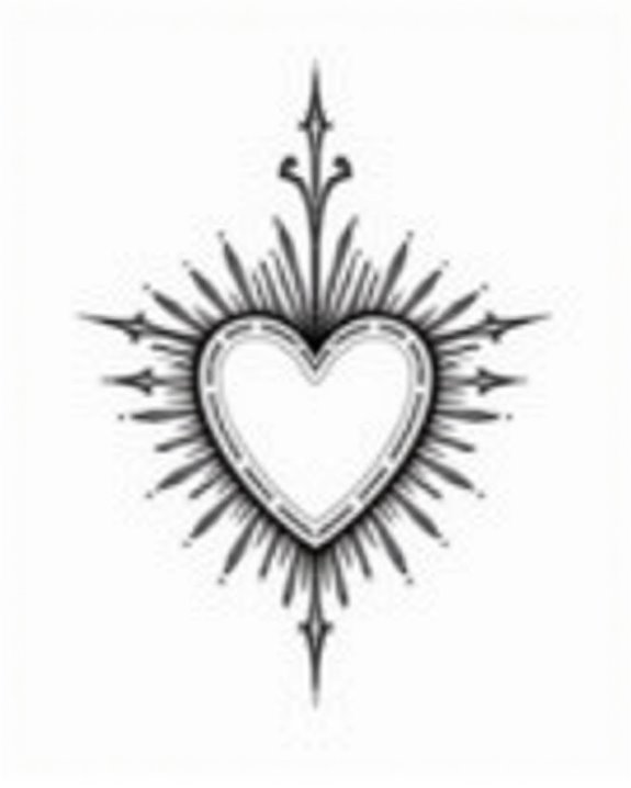 minimalist sacred heart with dot work