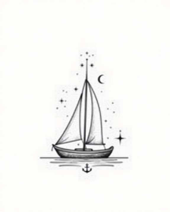 minimalist sailboat illustration elegance