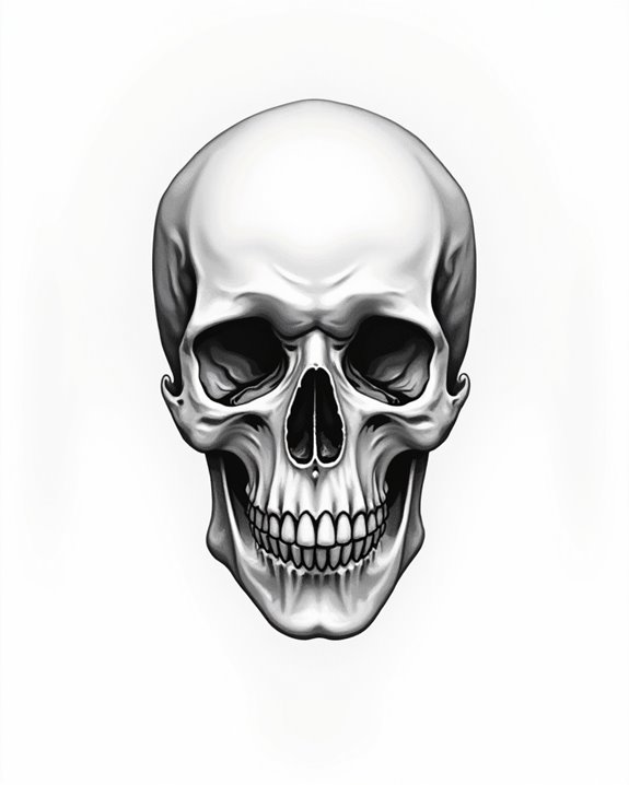 minimalist skull single needle splash