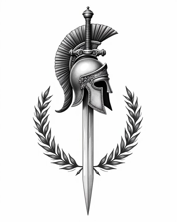 minimalist spartan warrior symbol