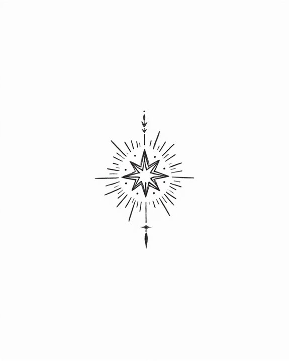 minimalist star birthdate tattoo