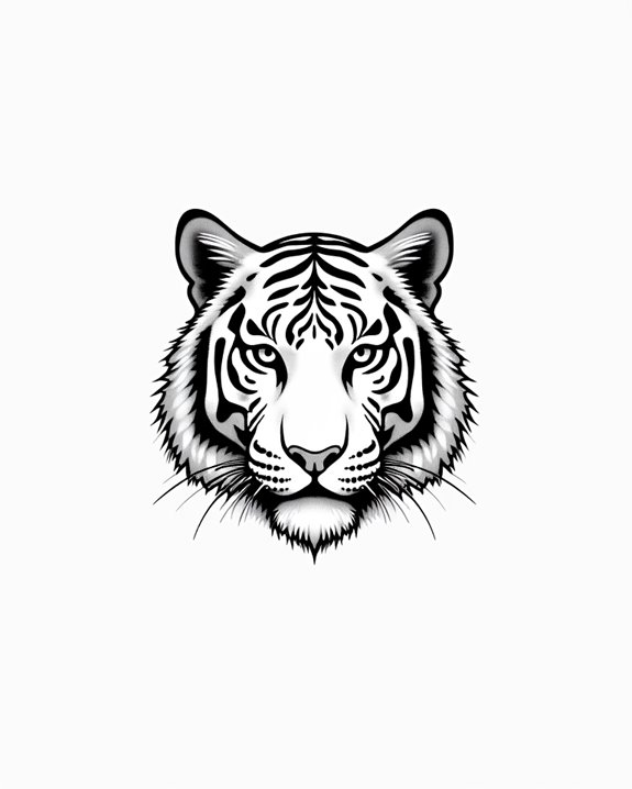 minimalist tiger face art