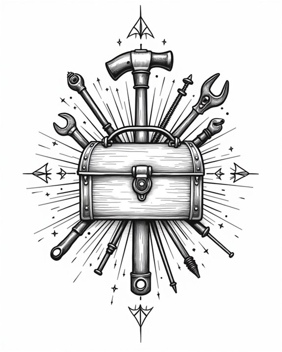 minimalist toolbox line art