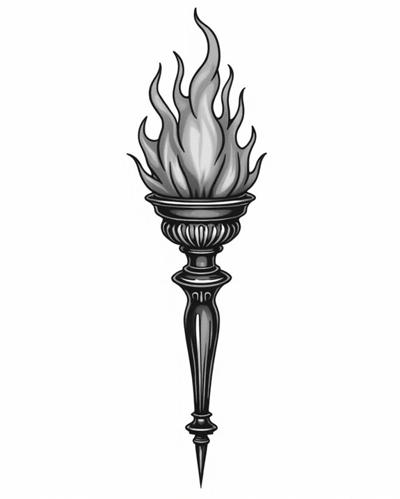 minimalist torch icon art