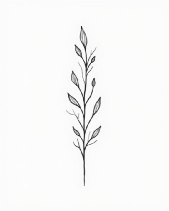 minimalist tree line tattoo