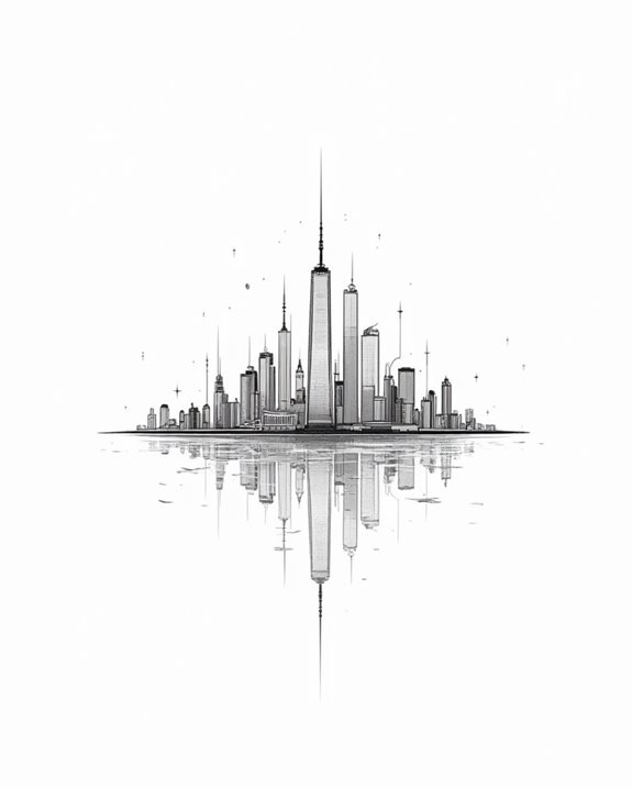 minimalist urban skyline tattoos