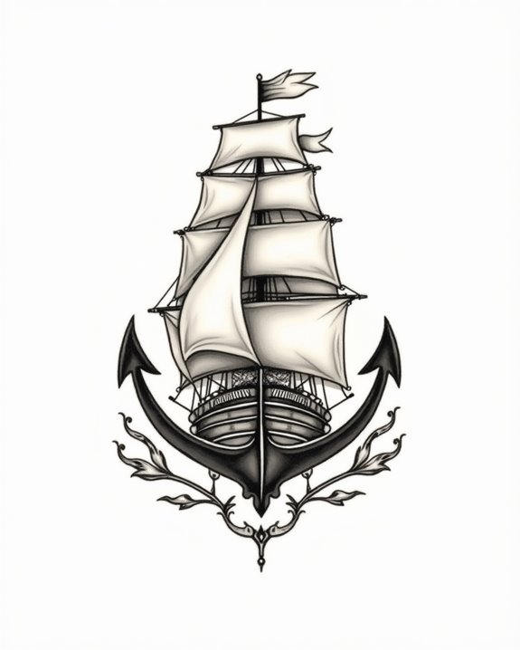 minimalist vintage nautical symbol
