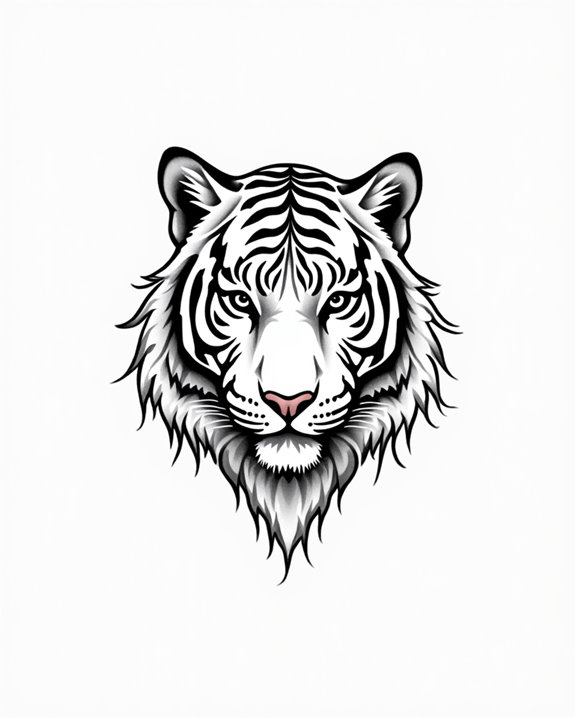 minimalist wild tiger illustration