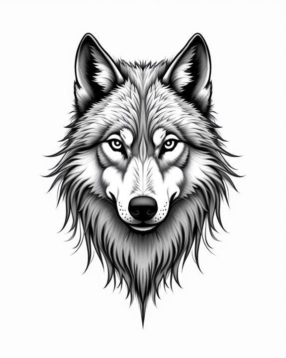 minimalist wolf silhouette art