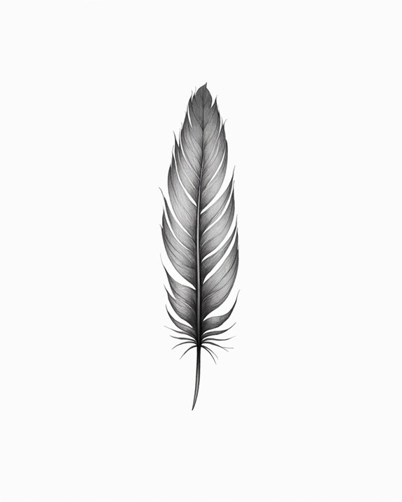 minimalistic graceful feather design
