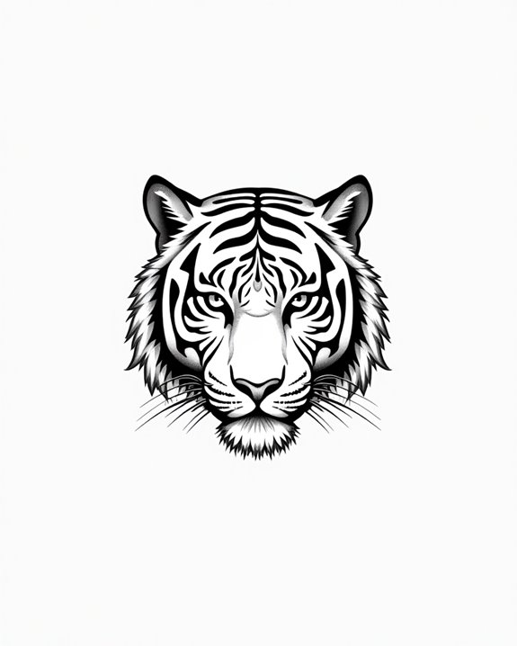 minimalistic tiger tattoo design