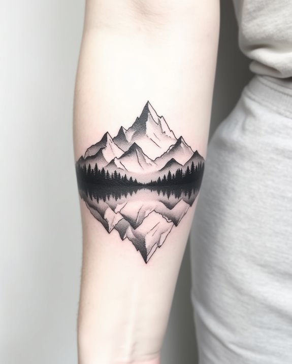 mirror mountain serenity reflection