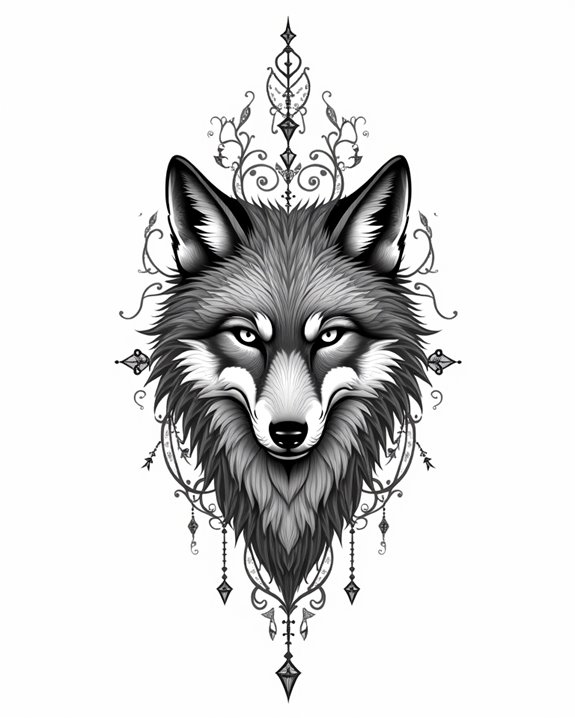mischievous fox wolf design