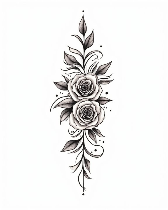 modern bold floral tattoo