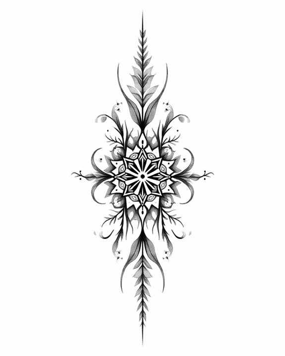 modern geometric floral contrast