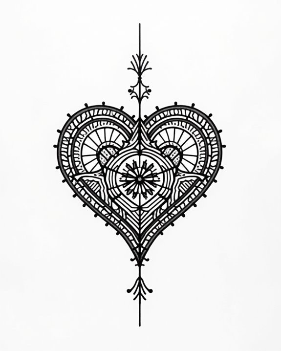 modern geometric heart design