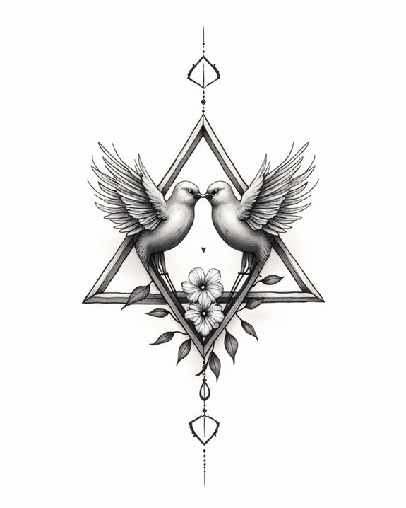 modern geometric love symbolism