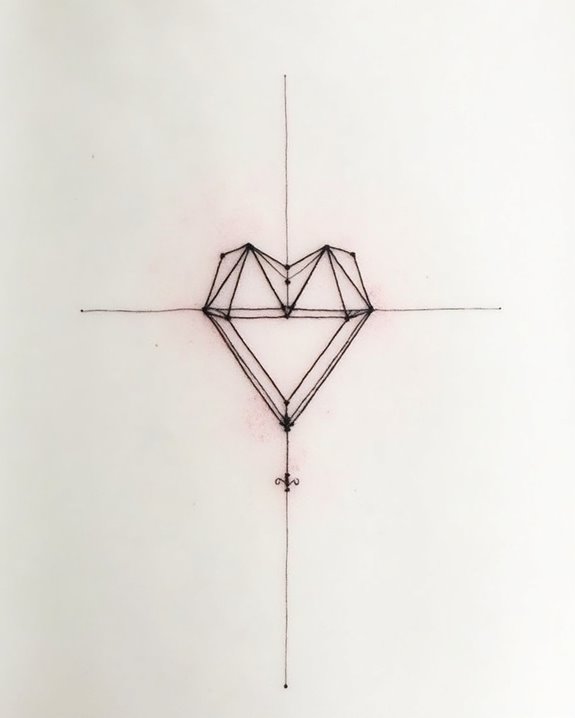 modern minimalist geometric hearts