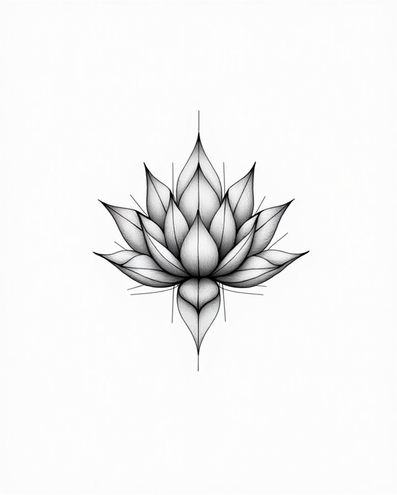 modern symmetrical lotus art