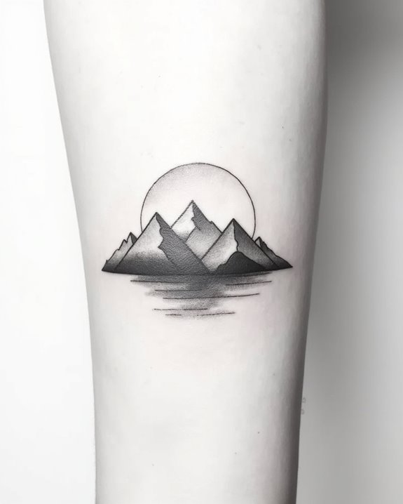 monochrome peaks evoke resilience