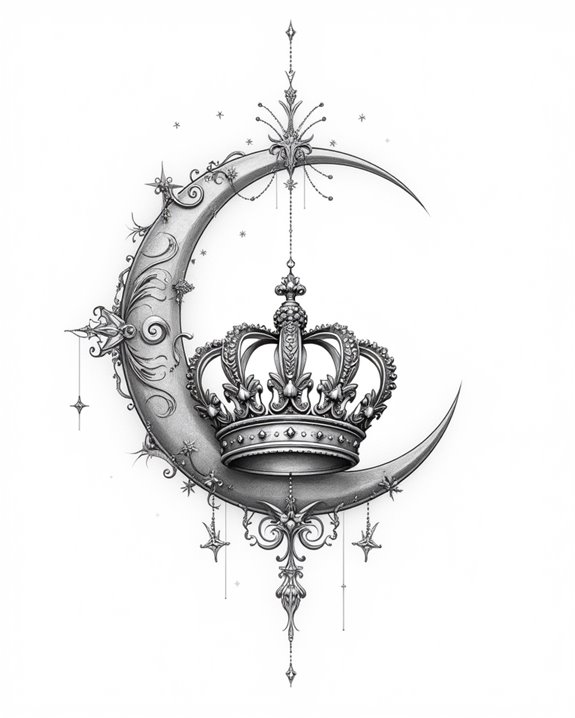 moon crown elegance symbolism