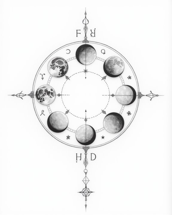 moon phase calendar tattoos