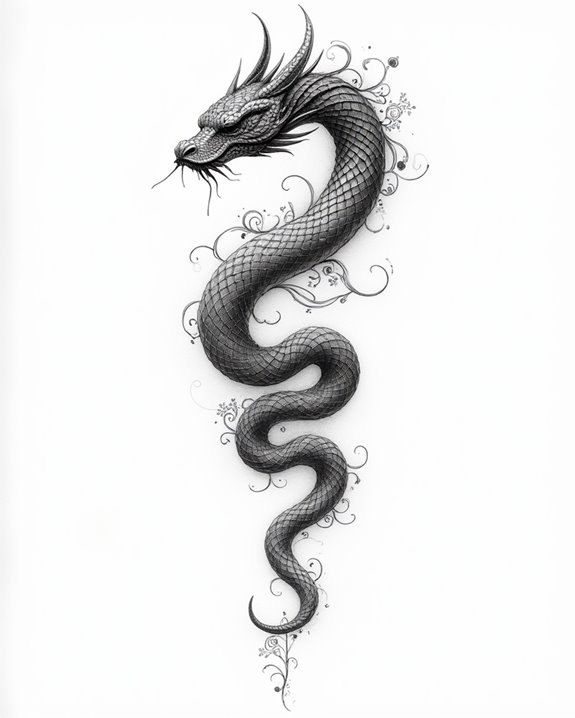 mysterious coiled serpent tattoo