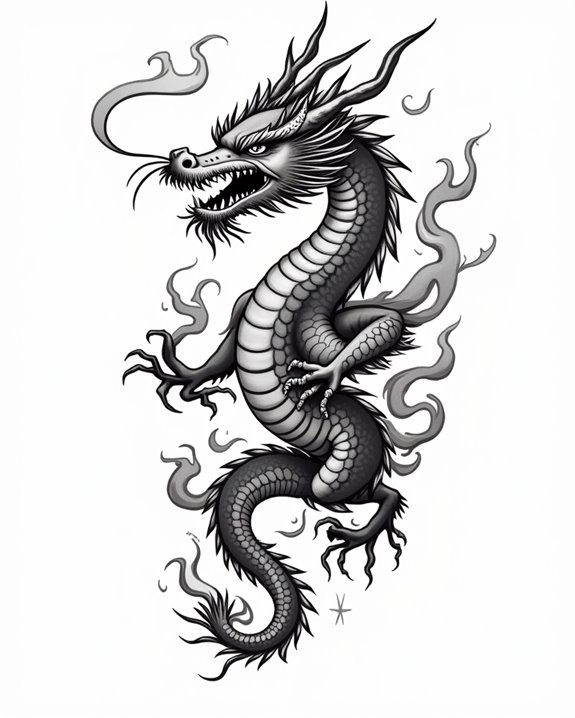 mystic dragon with smoke