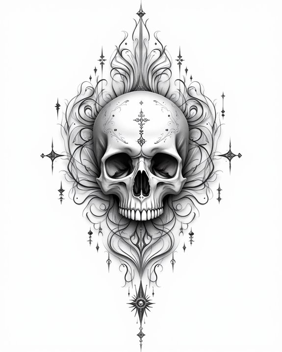 mystic skull symbol tattoos