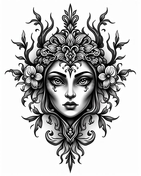 mystical colorful cultural symbols