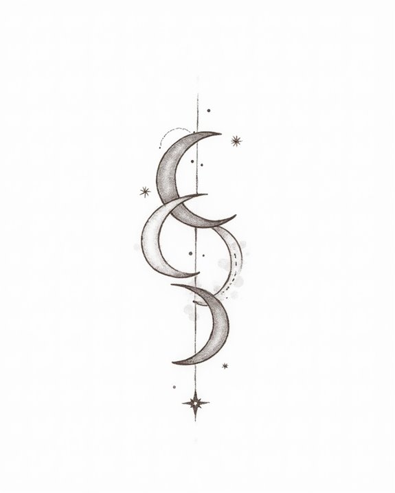 mystical crescent moon tattoos