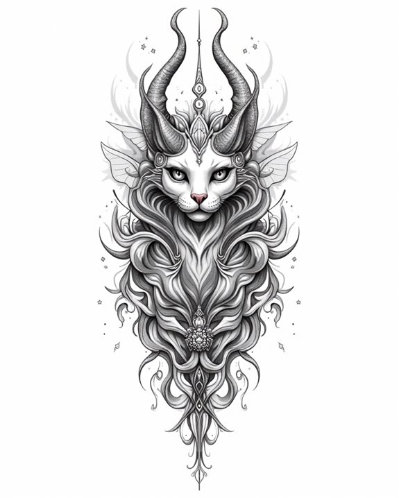 mystical feline inspired tattoos