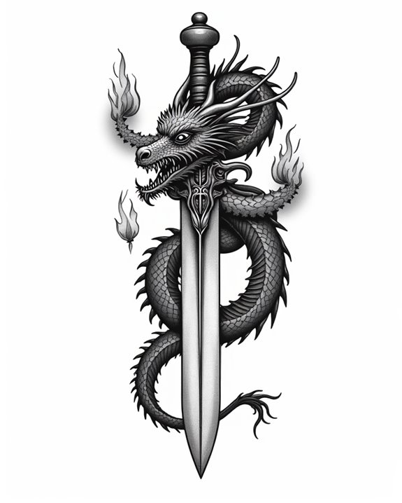 mythic fiery dragon tattoo