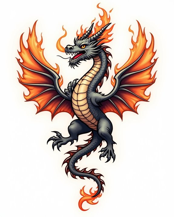 mythic fiery vintage dragon