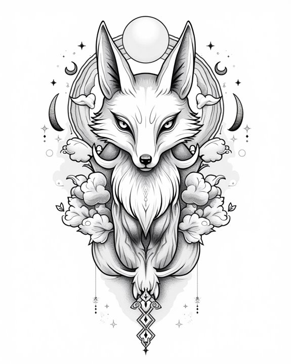 mythic kitsune tattoo art