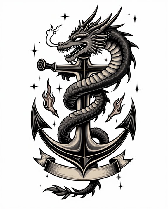 mythical oceanic anchor dragon